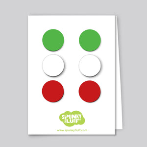 Spunky Fluff Proudly handmade in South Dakota, USA Christmas Traditional Painted Dot Magnets, Small Variety Pack