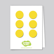 Load image into Gallery viewer, Spunky Fluff Proudly handmade in South Dakota, USA Yellow Painted Dot Magnets, Small