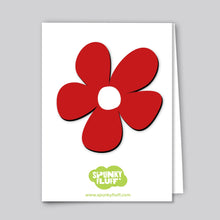 Load image into Gallery viewer, Spunky Fluff Proudly handmade in South Dakota, USA Red Painted Flower Magnet