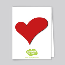 Load image into Gallery viewer, Spunky Fluff Proudly handmade in South Dakota, USA Red Painted Heart Magnet