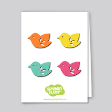 Load image into Gallery viewer, Spunky Fluff Proudly handmade in South Dakota, USA Multi-Color/Kids of All Ages Painted Mini-Bird Magnets