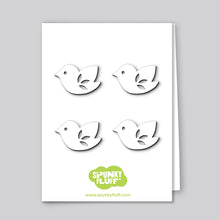 Load image into Gallery viewer, Spunky Fluff Proudly handmade in South Dakota, USA White Painted Mini-Bird Magnets