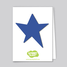 Load image into Gallery viewer, Spunky Fluff Proudly handmade in South Dakota, USA Cobalt Blue Painted Star Magnet