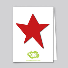 Load image into Gallery viewer, Spunky Fluff Proudly handmade in South Dakota, USA Red Painted Star Magnet