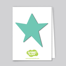 Load image into Gallery viewer, Spunky Fluff Proudly handmade in South Dakota, USA Turquoise Painted Star Magnet
