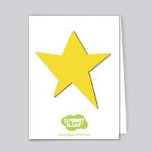 Load image into Gallery viewer, Spunky Fluff Proudly handmade in South Dakota, USA Yellow Painted Star Magnet