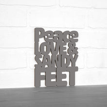 Load image into Gallery viewer, Spunky Fluff Proudly handmade in South Dakota, USA Small / Charcoal Gray Peace, Love And Sandy Feet