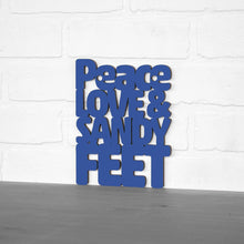 Load image into Gallery viewer, Spunky Fluff Proudly handmade in South Dakota, USA Small / Cobalt Blue Peace, Love And Sandy Feet