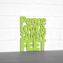 Load image into Gallery viewer, Spunky Fluff Proudly handmade in South Dakota, USA Small / Pear Green Peace, Love And Sandy Feet