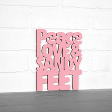 Load image into Gallery viewer, Spunky Fluff Proudly handmade in South Dakota, USA Small / Pink Peace, Love And Sandy Feet