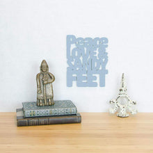 Load image into Gallery viewer, Spunky Fluff Proudly handmade in South Dakota, USA Small / Powder Peace, Love And Sandy Feet