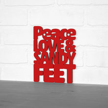 Load image into Gallery viewer, Spunky Fluff Proudly handmade in South Dakota, USA Small / Red Peace, Love And Sandy Feet