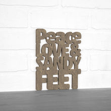 Load image into Gallery viewer, Spunky Fluff Proudly handmade in South Dakota, USA Small / Weathered Brown Peace, Love And Sandy Feet