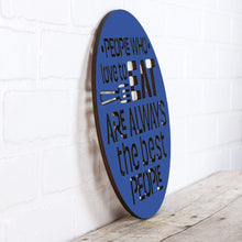 Load image into Gallery viewer, Spunky Fluff Proudly Handmade in South Dakota, USA Medium / Cobalt Blue People Who Love to Eat Are Always the Best People