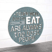 Load image into Gallery viewer, Spunky Fluff Proudly Handmade in South Dakota, USA Medium / Weathered Denim People Who Love to Eat Are Always the Best People