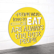 Load image into Gallery viewer, Spunky Fluff Proudly Handmade in South Dakota, USA Medium / Yellow People Who Love to Eat Are Always the Best People