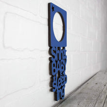 Load image into Gallery viewer, Spunky Fluff Proudly Handmade in South Dakota, USA Cobalt Blue Shhh... The Baby is Sleeping