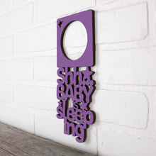 Load image into Gallery viewer, Spunky Fluff Proudly Handmade in South Dakota, USA Purple Shhh... The Baby is Sleeping