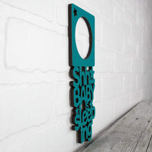 Load image into Gallery viewer, Spunky Fluff Proudly Handmade in South Dakota, USA Teal Shhh... The Baby is Sleeping