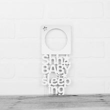 Load image into Gallery viewer, Spunky Fluff Proudly Handmade in South Dakota, USA White Shhh... The Baby is Sleeping