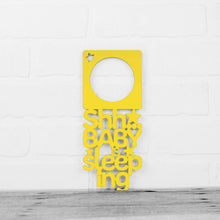 Load image into Gallery viewer, Spunky Fluff Proudly Handmade in South Dakota, USA Yellow Shhh... The Baby is Sleeping
