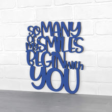 Load image into Gallery viewer, Spunky Fluff Proudly Handmade in South Dakota, USA Medium / Cobalt Blue So Many Of My Smiles Begin With You