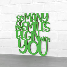 Load image into Gallery viewer, Spunky Fluff Proudly Handmade in South Dakota, USA Medium / Grass Green So Many Of My Smiles Begin With You