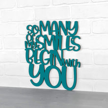 Load image into Gallery viewer, Spunky Fluff Proudly Handmade in South Dakota, USA Medium / Teal So Many Of My Smiles Begin With You