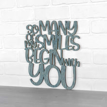 Load image into Gallery viewer, Spunky Fluff Proudly Handmade in South Dakota, USA Medium / Weathered Denim So Many Of My Smiles Begin With You