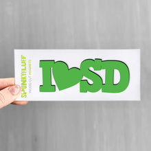 Load image into Gallery viewer, Spunky Fluff Proudly handmade in South Dakota, USA Grass State Initials Tiny Word Magnet