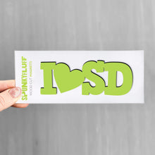 Load image into Gallery viewer, Spunky Fluff Proudly handmade in South Dakota, USA Pear State Initials Tiny Word Magnet
