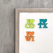Load image into Gallery viewer, Spunky Fluff Proudly handmade in South Dakota, USA Teal State Pride Initials Magnet