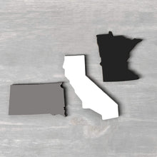 Load image into Gallery viewer, Spunky Fluff Proudly handmade in South Dakota, USA White State Shape Pride Magnets