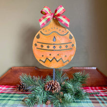 Load image into Gallery viewer, Prairie Dance Proudly Handmade in South Dakota, USA Large / Red & Pear Check SWAP™ Zig-Zag Ornament