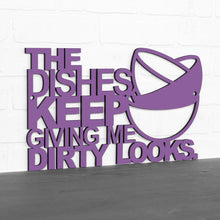 Load image into Gallery viewer, Spunky Fluff Proudly Handmade in South Dakota, USA Medium / Purple The Dishes Keep Giving me Dirty Looks
