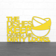 Load image into Gallery viewer, Spunky Fluff Proudly Handmade in South Dakota, USA Medium / Yellow The Dishes Keep Giving me Dirty Looks
