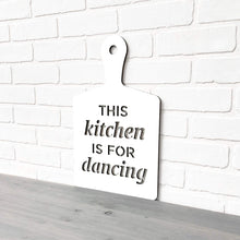 Load image into Gallery viewer, Spunky Fluff Proudly Handmade in South Dakota, USA Medium / White This Kitchen is for Dancing