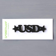 Load image into Gallery viewer, Spunky Fluff Proudly Handmade in South Dakota, USA Magnet / Black USD-Tiny Word Magnet
