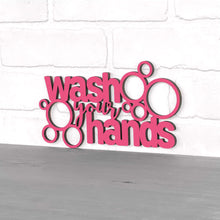 Load image into Gallery viewer, Spunky Fluff Proudly handmade in South Dakota, USA Small / Magenta "Wash Your Hands" Decorative Wall Sign
