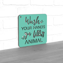 Load image into Gallery viewer, Spunky Fluff Proudly handmade in South Dakota, USA "Wash Your Hands Ya Filthy Animal" Funny Bathroom Sign