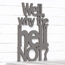 Load image into Gallery viewer, Spunky Fluff Proudly handmade in South Dakota, USA Small / Charcoal Gray Well, Why the Hell Not?