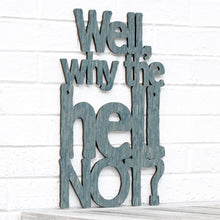 Load image into Gallery viewer, Spunky Fluff Proudly handmade in South Dakota, USA Small / Weathered Denim Well, Why the Hell Not?