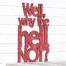 Load image into Gallery viewer, Spunky Fluff Proudly handmade in South Dakota, USA Small / Weathered Red Well, Why the Hell Not?