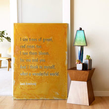 Load image into Gallery viewer, Prairie Dance Proudly Handmade in South Dakota, USA Large (Regular) / Rust Finish "What a Wonderful World" Wall Art (Lyrics)