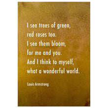 Load image into Gallery viewer, Prairie Dance Proudly Handmade in South Dakota, USA "What a Wonderful World" Wall Art (Lyrics)