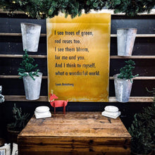 Load image into Gallery viewer, Prairie Dance Proudly Handmade in South Dakota, USA "What a Wonderful World" Wall Art (Lyrics)