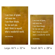 Load image into Gallery viewer, Prairie Dance Proudly Handmade in South Dakota, USA Small (New) / Rust Finish "What a Wonderful World" Wall Art (Lyrics)