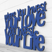Load image into Gallery viewer, Spunky Fluff Proudly handmade in South Dakota, USA Medium / Cobalt Blue Where You Invest Your Love, You Invest Your Life