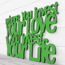 Load image into Gallery viewer, Spunky Fluff Proudly handmade in South Dakota, USA Medium / Grass Green Where You Invest Your Love, You Invest Your Life