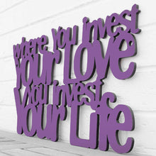 Load image into Gallery viewer, Spunky Fluff Proudly handmade in South Dakota, USA Medium / Purple Where You Invest Your Love, You Invest Your Life